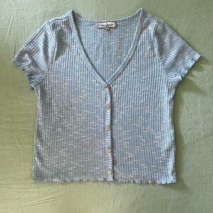 Light Blue Ribbed T-Shirt by Crave Fame by Almost Famous (kids XL)